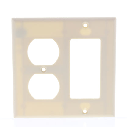 Eaton 2157V Ivory 2-Gang Duplex Decorator Plastic Standard Wallplate Cover 10pcs