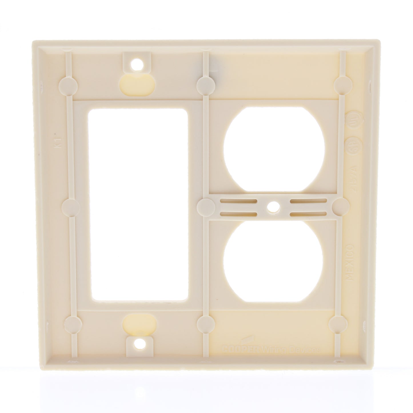 Eaton 2157V Ivory 2-Gang Duplex Decorator Plastic Standard Wallplate Cover 10pcs