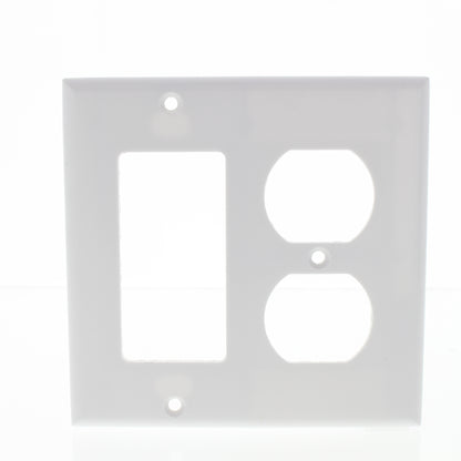 Eaton 2157W White 2-Gang Duplex Decorator Plastic Standard Wallplate Cover 10pcs