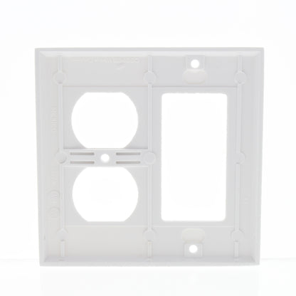 Eaton 2157W White 2-Gang Duplex Decorator Plastic Standard Wallplate Cover 10pcs