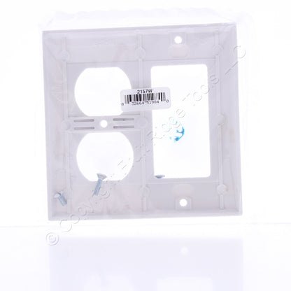 Eaton 2157W White 2-Gang Duplex Outlet Decorator GFCI Plastic Standard Wallplate