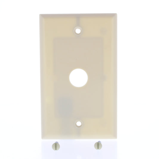 Eaton 2159V Ivory 1-Gang Phone .625" Hole Plastic Wallplate Cover Strap Mount