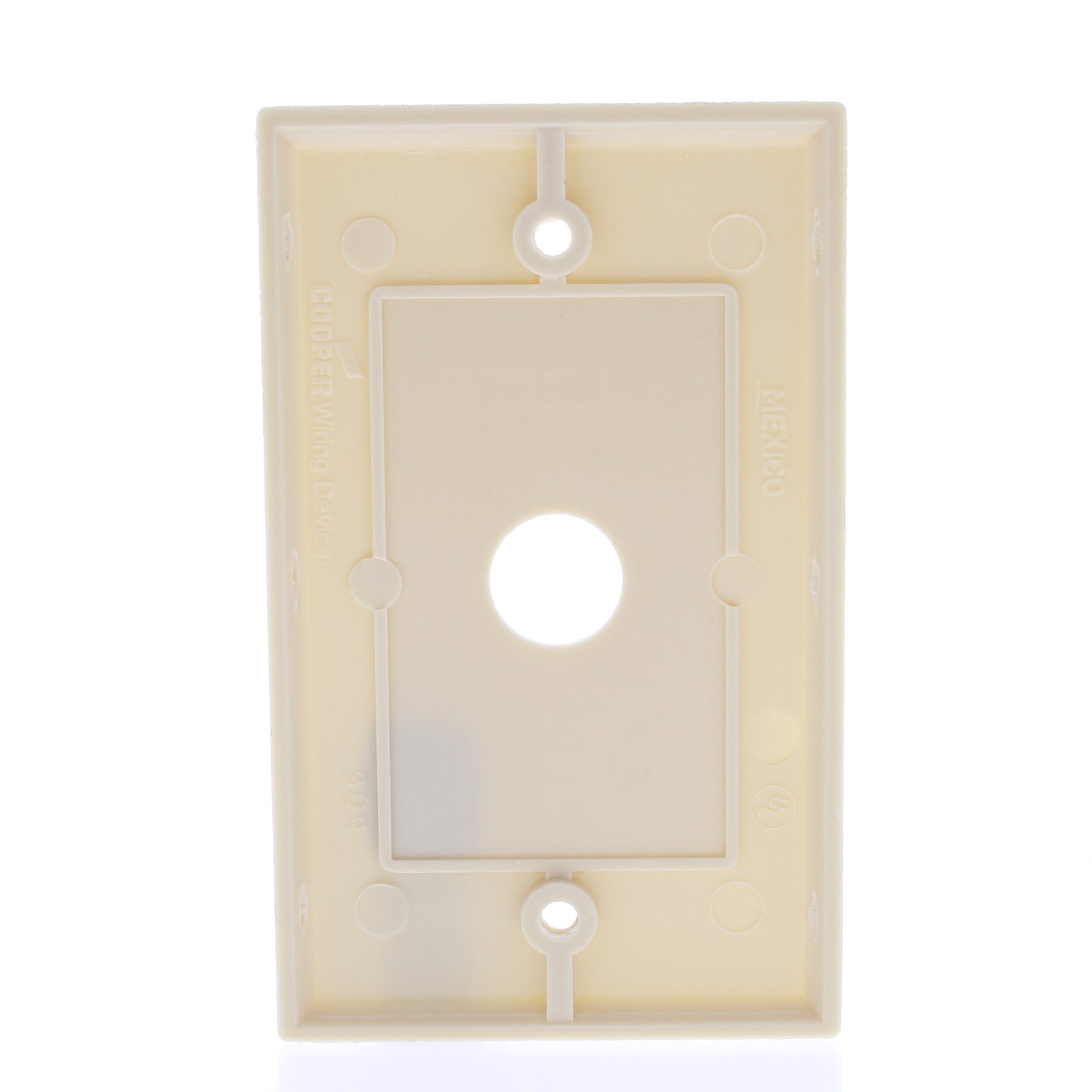 Eaton 2159V Ivory 1-Gang Phone .625" Hole Plastic Wallplate Cover Strap Mount