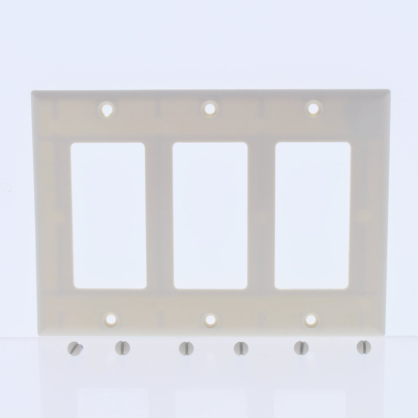 Eaton 2163LA Light Almond 3-Gang Standard GFCI Decorator Plastic Wallplate Cover