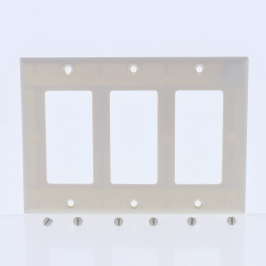 Eaton 2163LA Light Almond 3-Gang Standard GFCI Decorator Plastic Wallplate Cover