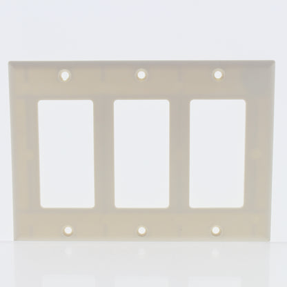 Eaton 2163LA Light Almond 3-Gang Standard GFCI Decorator Plastic Wallplate Cover