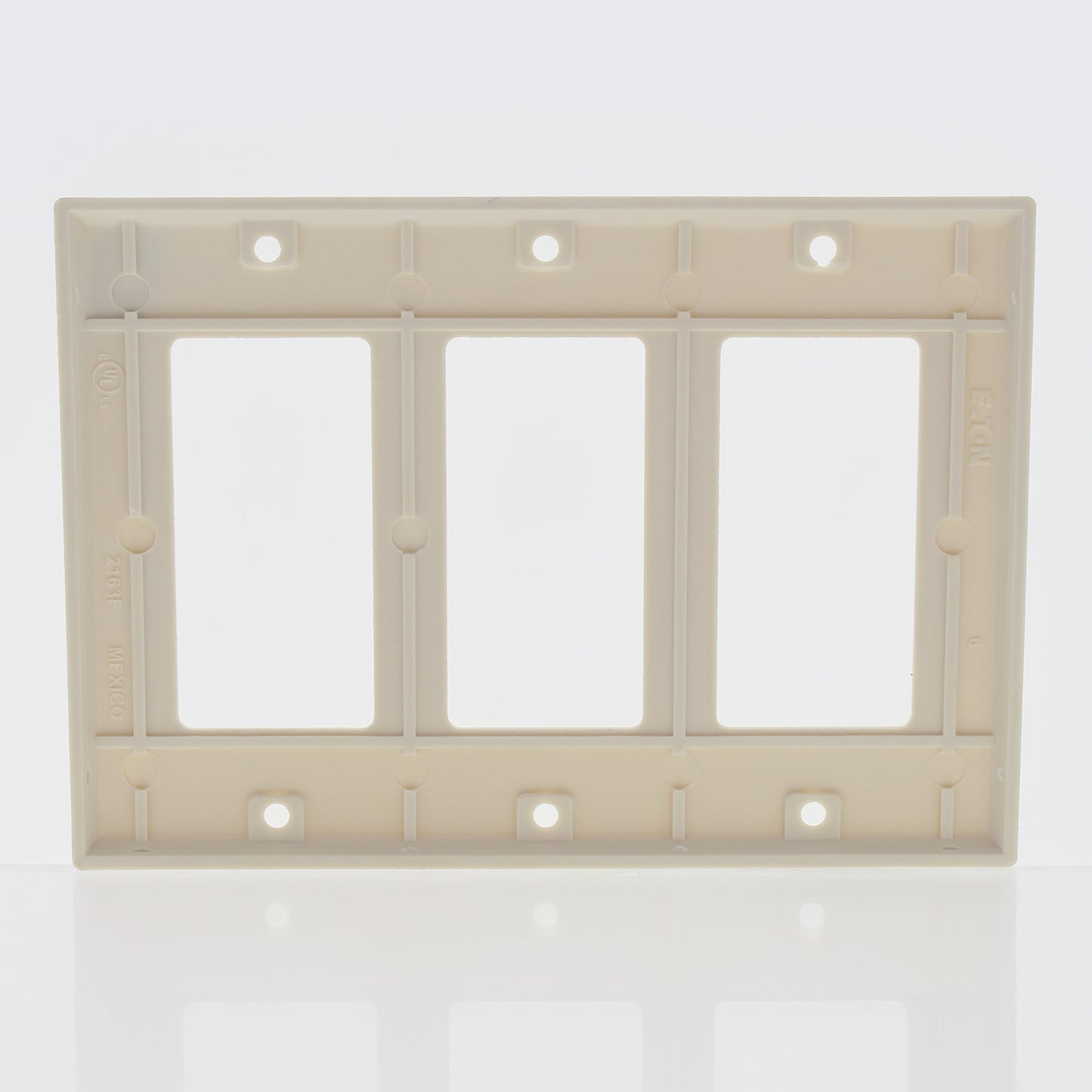 Eaton 2163LA Light Almond 3-Gang Standard GFCI Decorator Plastic Wallplate Cover