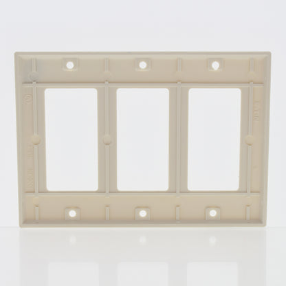 Eaton 2163LA Light Almond 3-Gang Standard GFCI Decorator Plastic Wallplate Cover