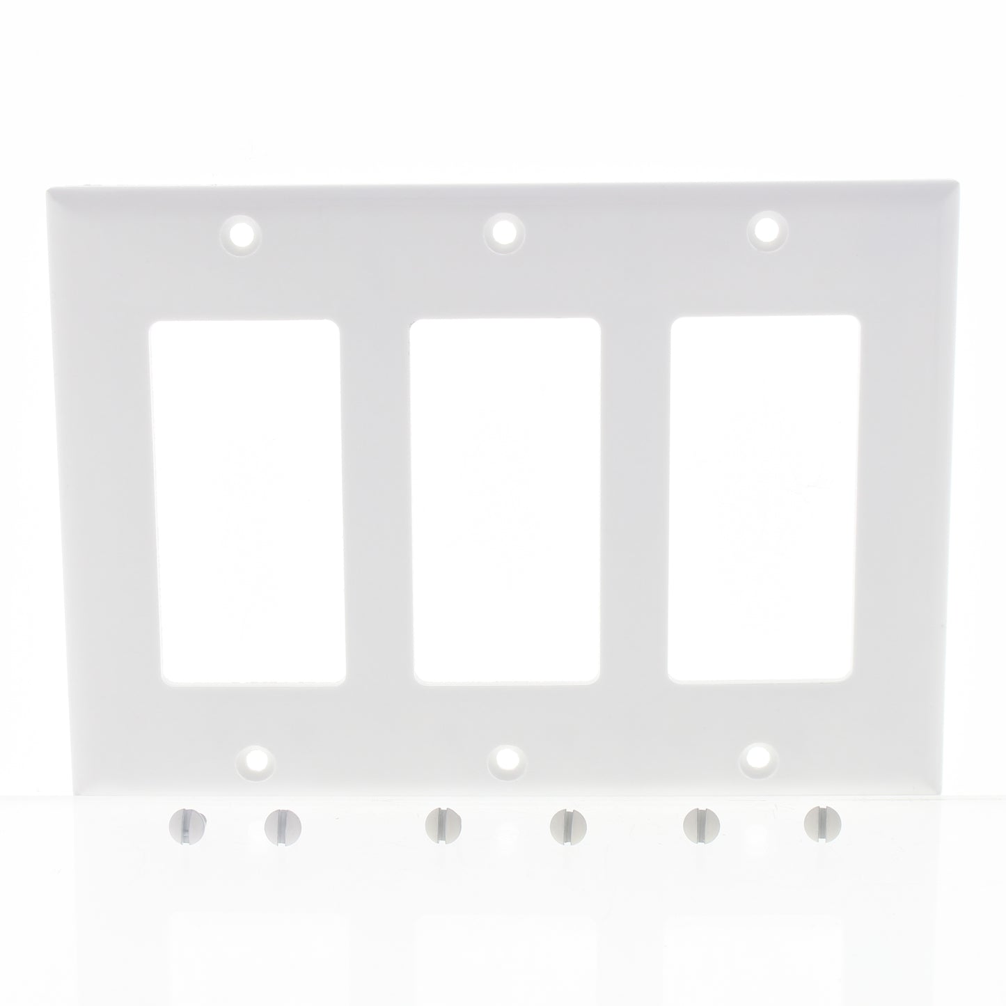 Eaton 2163W White 3-Gang Decorator Rocker GFCI Thermoset Wallplate Covers 10pcs