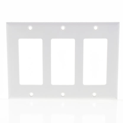 Eaton 2163W White 3-Gang Decorator Rocker GFCI Thermoset Wallplate Covers 10pcs