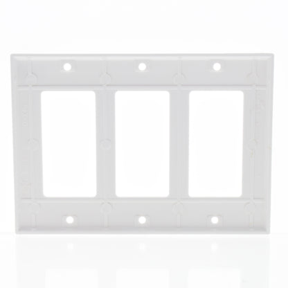 Eaton 2163W White 3-Gang Decorator Rocker GFCI Thermoset Wallplate Covers 10pcs
