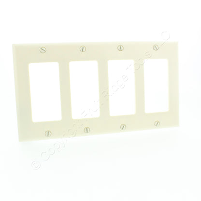 Eaton 2164A Almond 4-Gang Decorator GFCI GFI Plastic Standard Wallplate Cover
