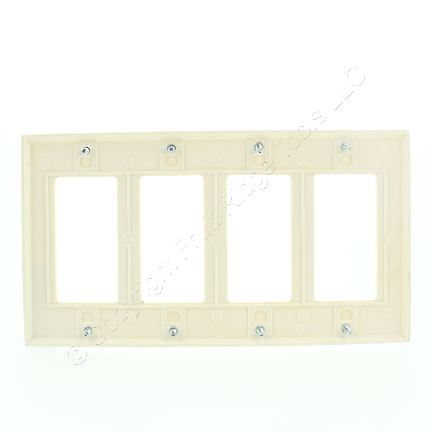 Eaton 2164A Almond 4-Gang Decorator GFCI GFI Plastic Standard Wallplate Cover