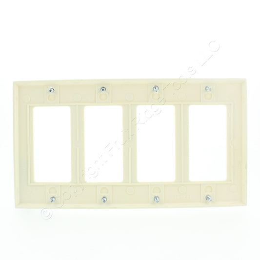 Eaton 2164A Almond 4-Gang Decorator GFCI GFI Plastic Standard Wallplate Cover