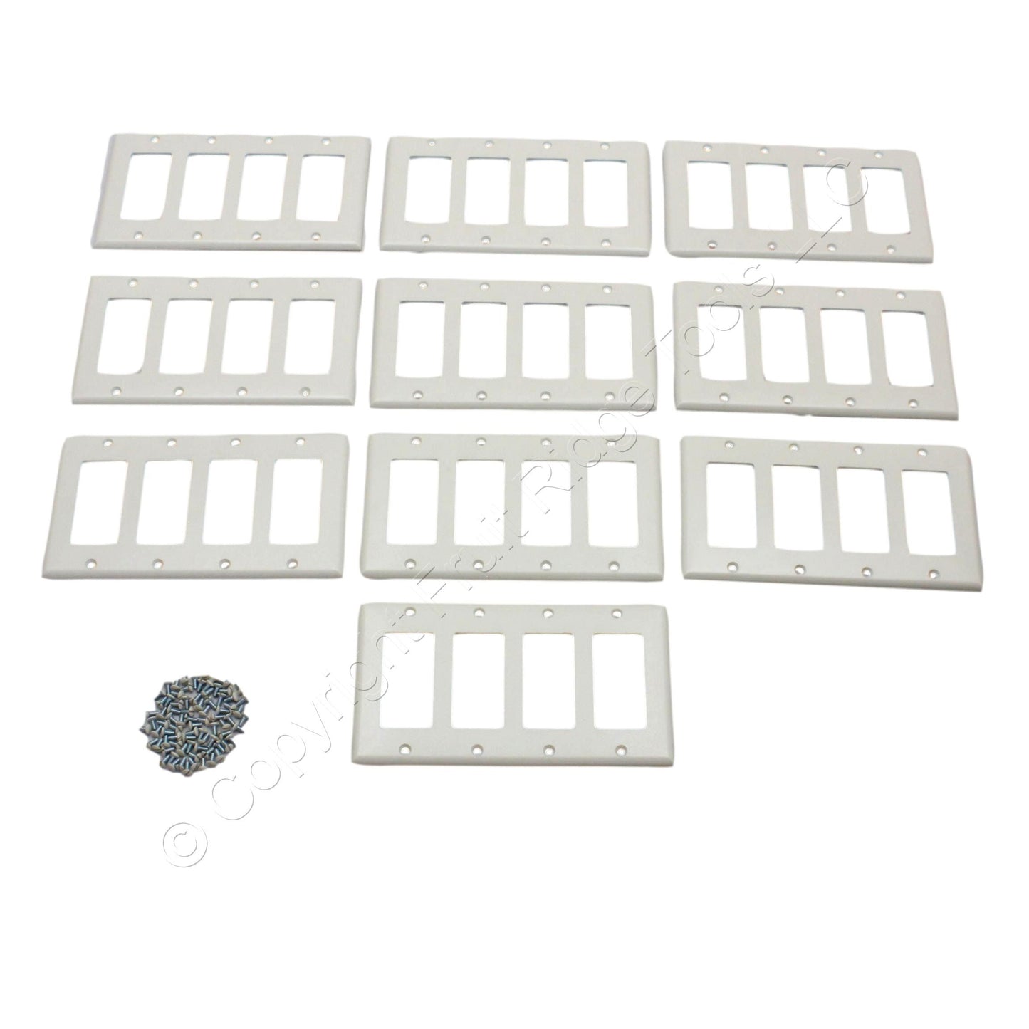 Eaton 2164LA Lt Almond 4-Gang Decorator Plastic Standard Wallplate Cover 10pcs