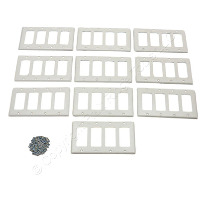 Eaton 2164LA Lt Almond 4-Gang Decorator Plastic Standard Wallplate Cover 10pcs