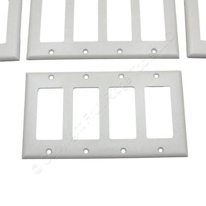 Eaton 2164LA Lt Almond 4-Gang Decorator Plastic Standard Wallplate Cover 10pcs