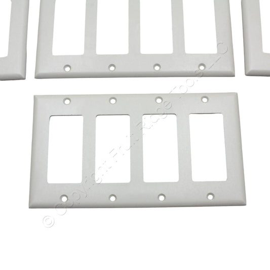Eaton 2164LA Lt Almond 4-Gang Decorator Plastic Standard Wallplate Cover 10pcs
