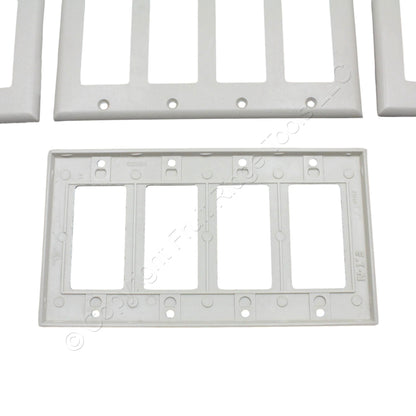 Eaton 2164LA Lt Almond 4-Gang Decorator Plastic Standard Wallplate Cover 10pcs