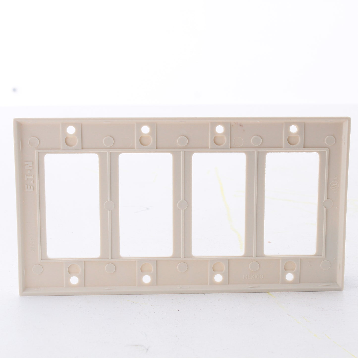 Eaton 2164LA Light Almond 4-Gang Decorator GFCI Plastic Standard Wallplate Cover