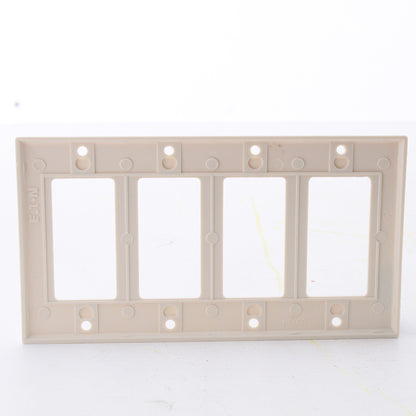 Eaton 2164LA Light Almond 4-Gang Decorator GFCI Plastic Standard Wallplate Cover