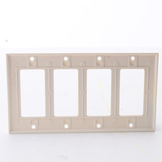 Eaton 2164LA Light Almond 4-Gang Decorator GFCI Plastic Standard Wallplate Cover