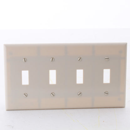 Eaton 2164V Ivory 4-Gang Decorator GFCI GFI Plastic Standard Wallplate Cover