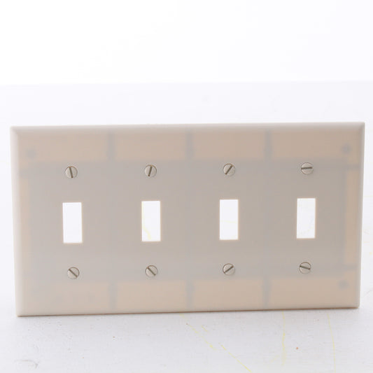 Eaton 2164V Ivory 4-Gang Decorator GFCI GFI Plastic Standard Wallplate Cover