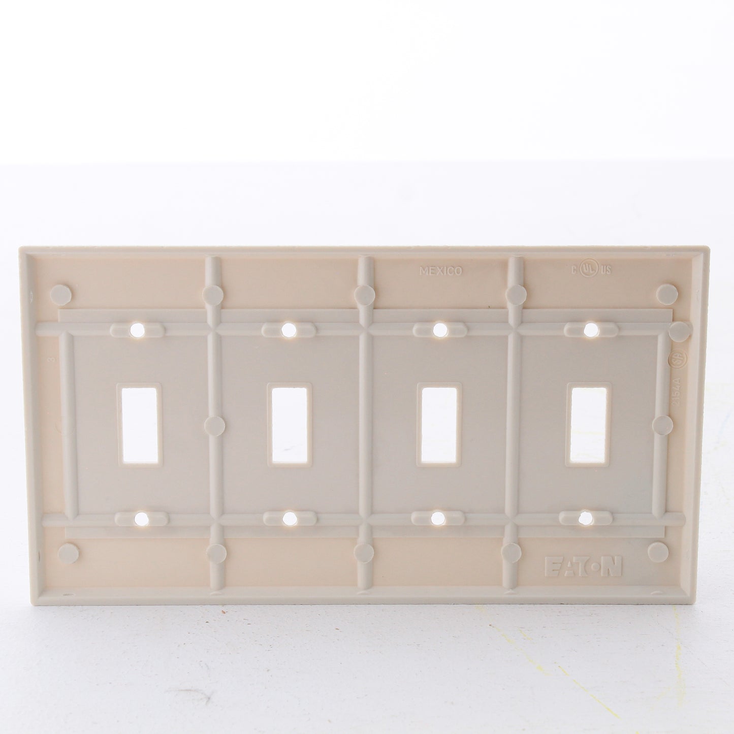 Eaton 2164V Ivory 4-Gang Decorator GFCI GFI Plastic Standard Wallplate Cover