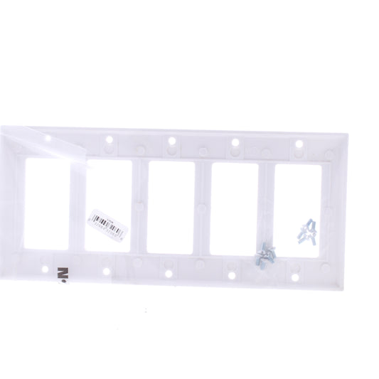 Eaton White Standard Decorator 5-Gang Thermoset Wallplate GFCI GFI Cover 2165W
