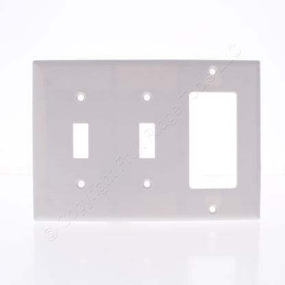 Eaton 2173W White 3-Gang Toggle Decorator Plastic Standard Wallplate Cover 10pcs