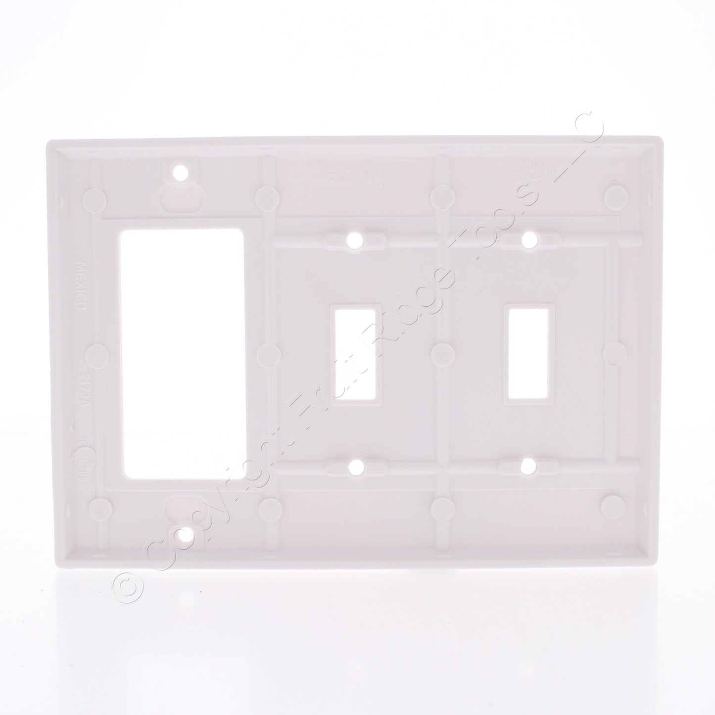 Eaton 2173W White Toggle Switch Cover Decorator GFCI GFI Thermoset Wallplate