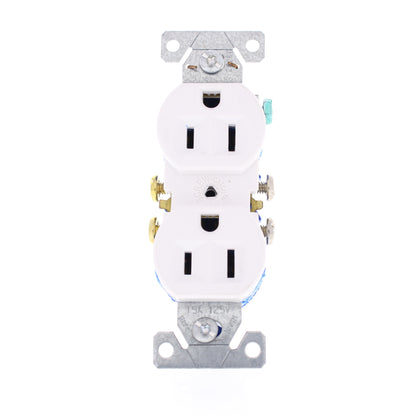 Eaton 270-9W White 15A Duplex Outlet Receptacles Auto-Grounding Nema 5-15R Bulk