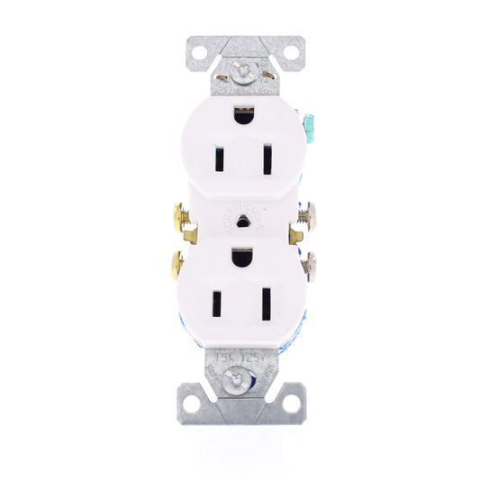 Eaton 270-9W White 15A Duplex Outlet Receptacles Auto-Grounding Nema 5-15R Bulk