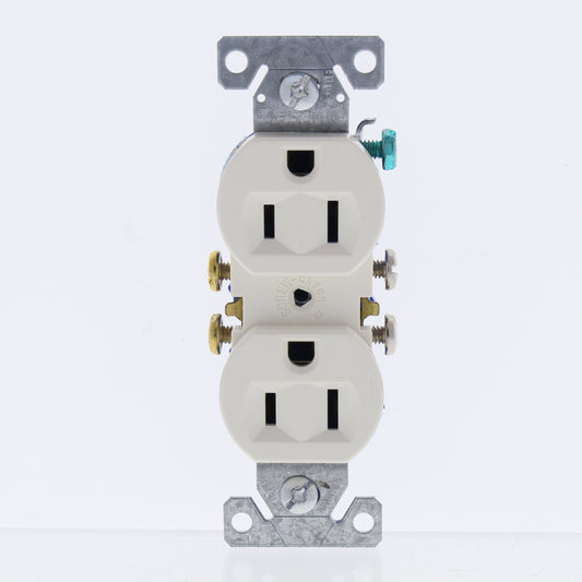 Eaton Lt Almond Residential Duplex Outlet Receptacle Nema 5-15R 15A Bulk 270LA