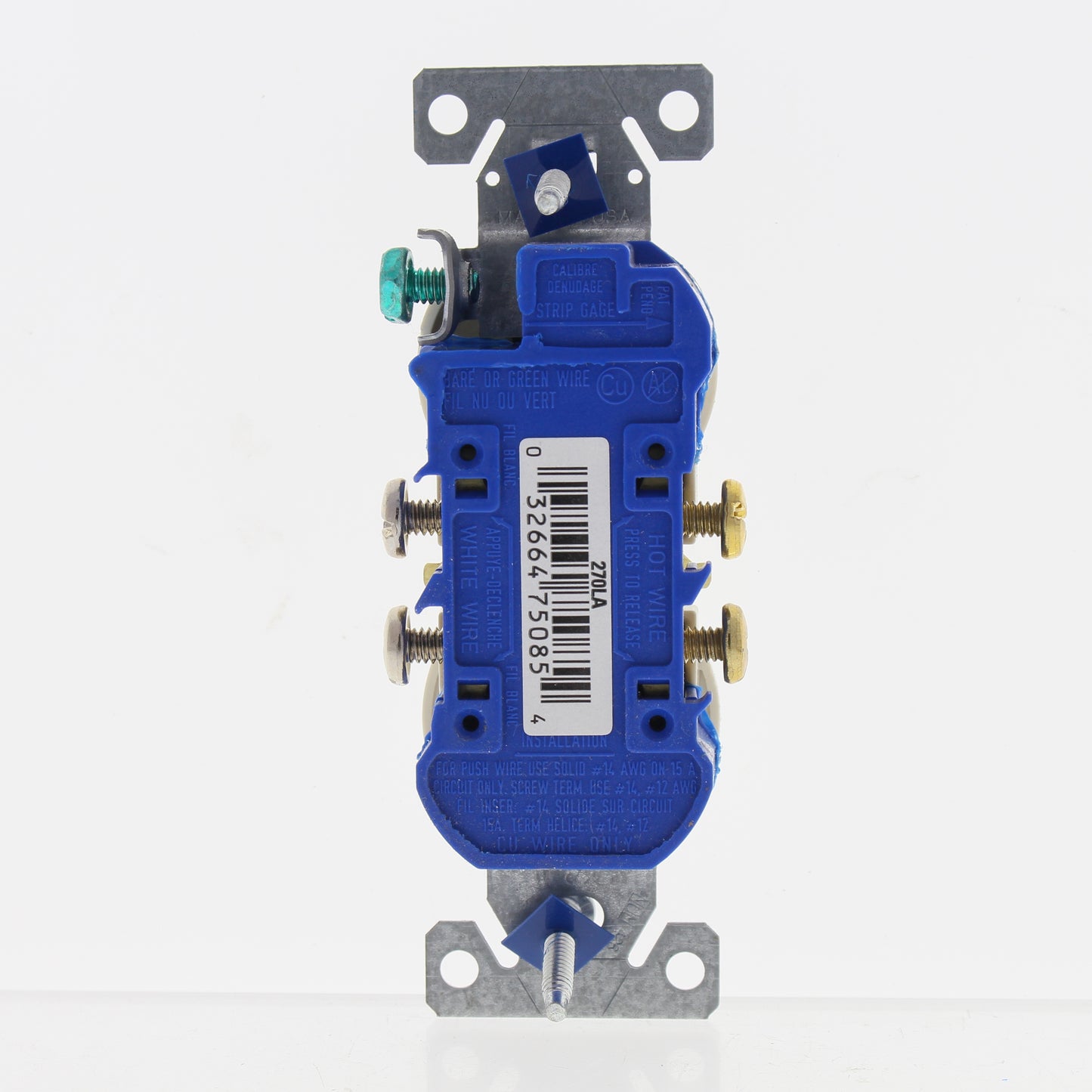 Eaton Lt Almond Residential Duplex Outlet Receptacle Nema 5-15R 15A Bulk 270LA