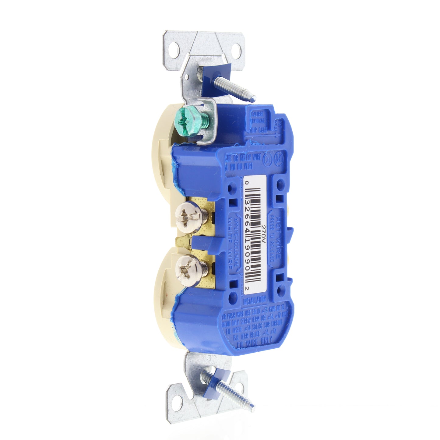 Eaton Ivory Residential Straight Blade Duplex Outlet Receptacle 5-15R 15A 270V