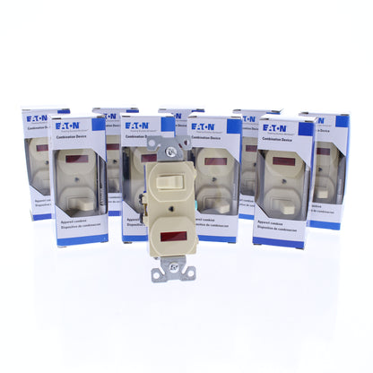 Eaton #277V Ivory #277V Pilot Light Toggle Wall Switch Single Pole 15A 120V 10pc