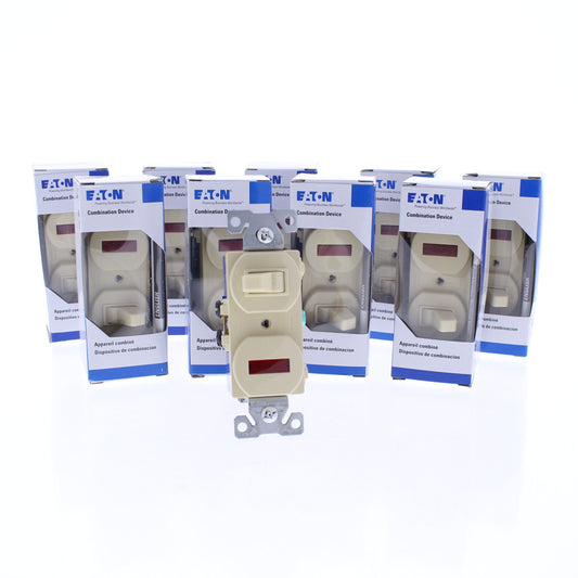 Eaton #277V Ivory #277V Pilot Light Toggle Wall Switch Single Pole 15A 120V 10pc