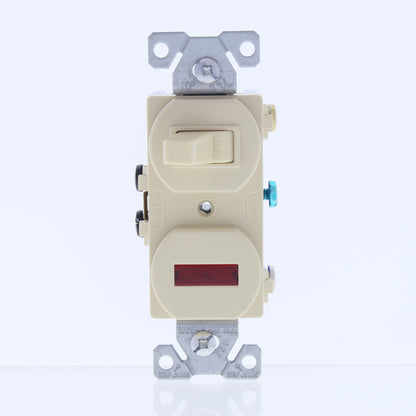 Eaton #277V Ivory Pilot Light Toggle Wall Switch Single Pole 15A 120V Boxed