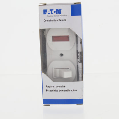 Eaton #277W White Pilot Light Toggle Wall Switch Single Pole 15A 120V Boxed