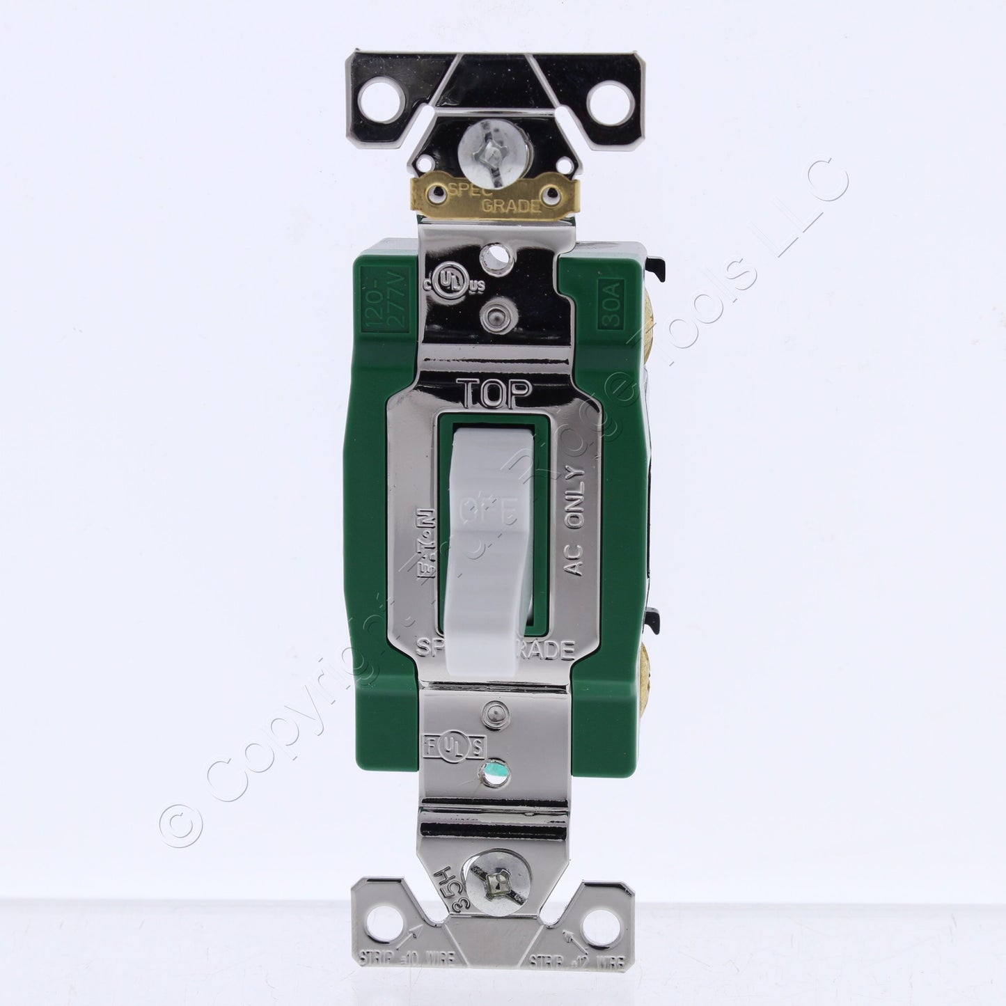 Eaton White Industrial Single Pole Toggle Wall Light Switch 30A 3031W Bagged