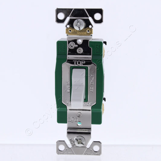 Eaton White Industrial Single Pole Toggle Wall Light Switch 30A 3031W Bagged