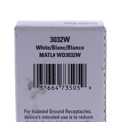 Eaton 3032W White Industrial Double Pole Toggle Light Switch Control 30A
