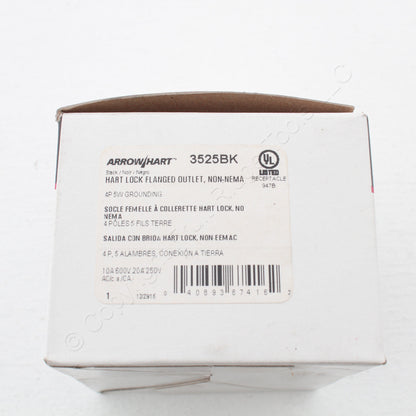Eaton Black Twist Lock Non-Nema Flanged Outlet Receptacle 10/20A 250/600V 3525BK