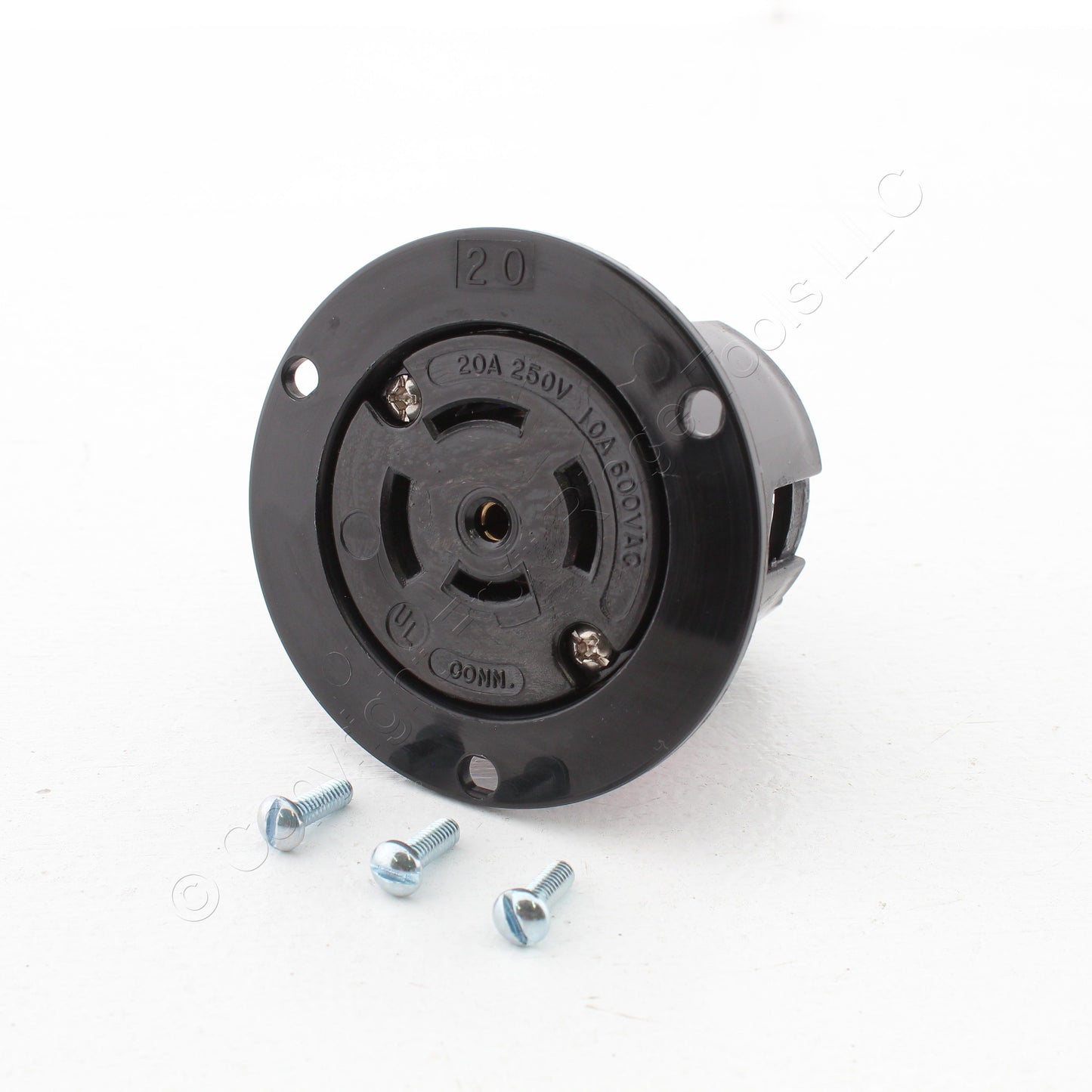 Eaton Black Twist Lock Non-Nema Flanged Outlet Receptacle 10/20A 250/600V 3525BK