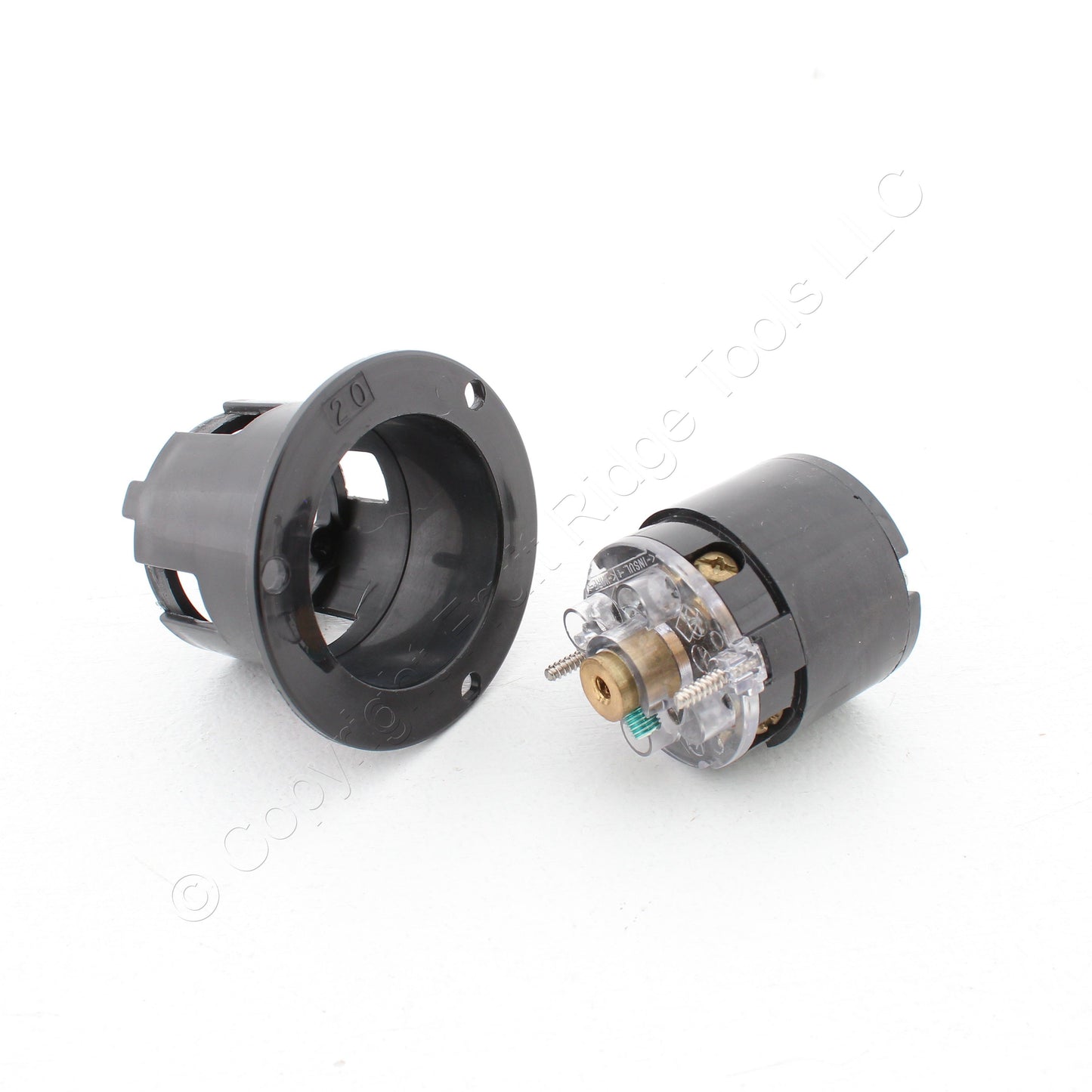 Eaton Black Twist Lock Non-Nema Flanged Outlet Receptacle 10/20A 250/600V 3525BK