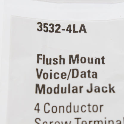 Eaton 3532-4LA Light Almond 1-Gang Phone Jack Plastic Standard Wallplate Cover