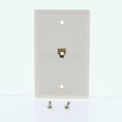 Eaton 3532-4LA Light Almond 1-Gang Phone Jack Plastic Standard Wallplate Cover