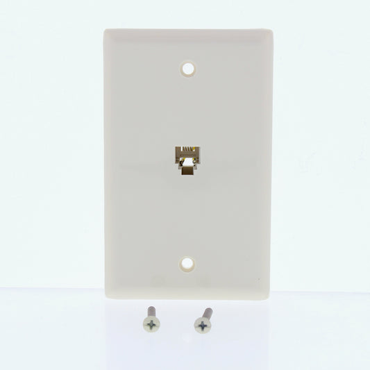 Eaton 3532-4LA Light Almond 1-Gang Phone Jack Plastic Standard Wallplate Cover